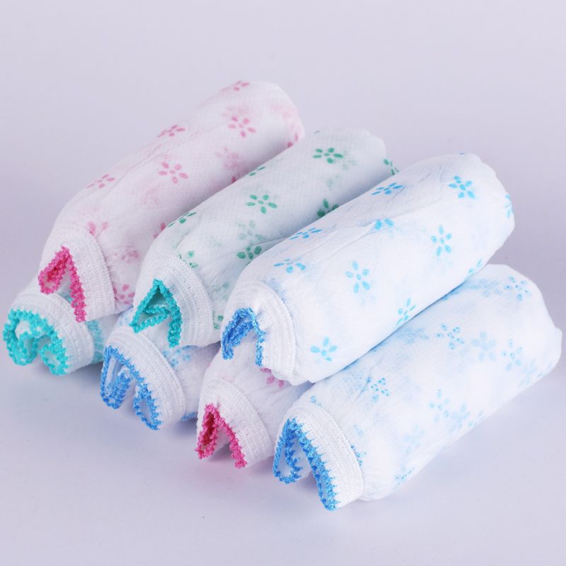 7Pcs Disposable Panties Maternity Non-Woven Comfortable Briefs Women Travel Prenatal Postpartum Printed Panties Underwear