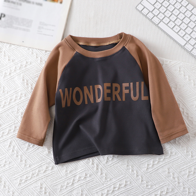 Kids Boy Sweatshirt Toddler Girls Top Spring Cotton Long Sleeve T-Shirt Letter Animals Children Clothes Boys Girl Clothes 2-12Y