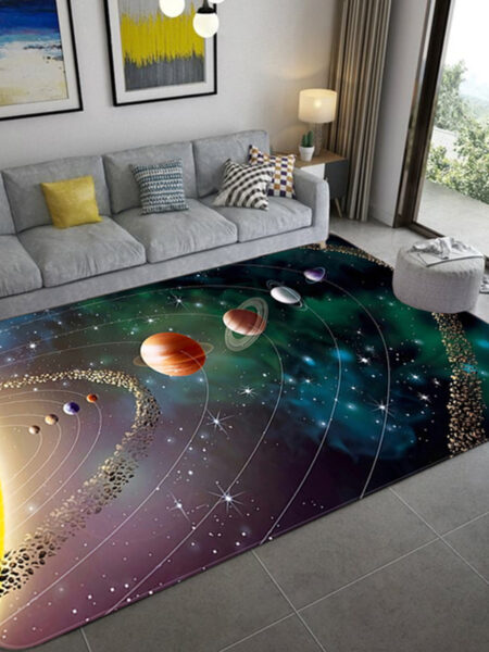 Planet 3D Stereo VisionLiving Room Carpet Children's Bedroom Bed Blanket Floor Mat Hotel Home Decor Blanket