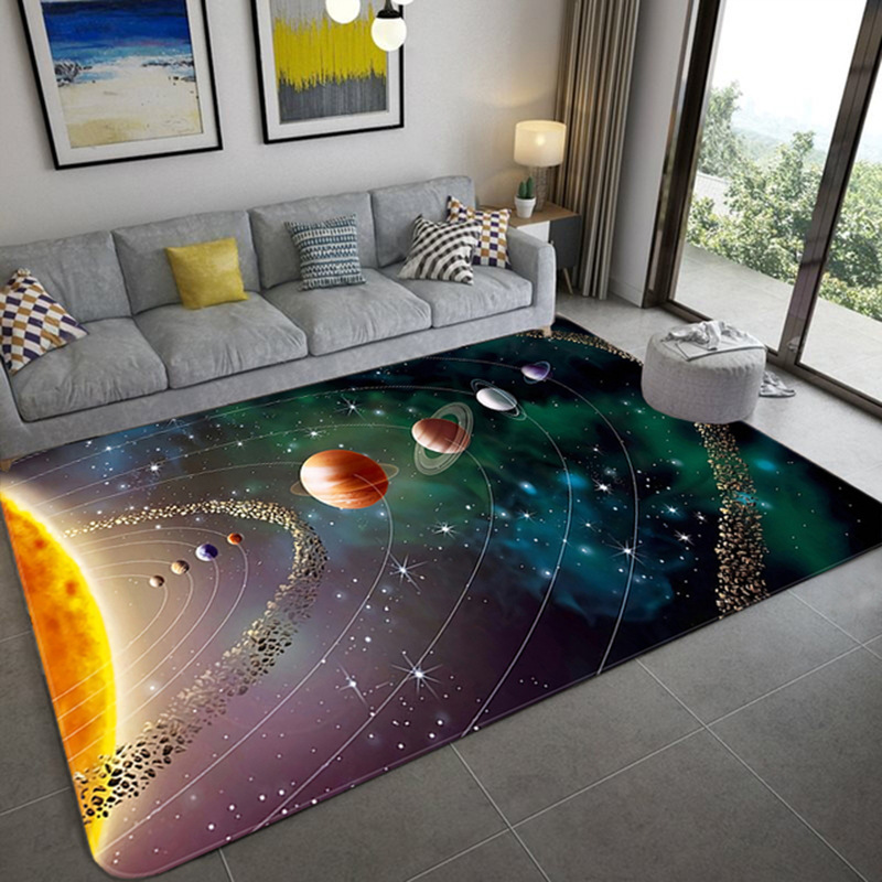 Planet 3D Stereo VisionLiving Room Carpet Children's Bedroom Bed Blanket Floor Mat Hotel Home Decor Blanket
