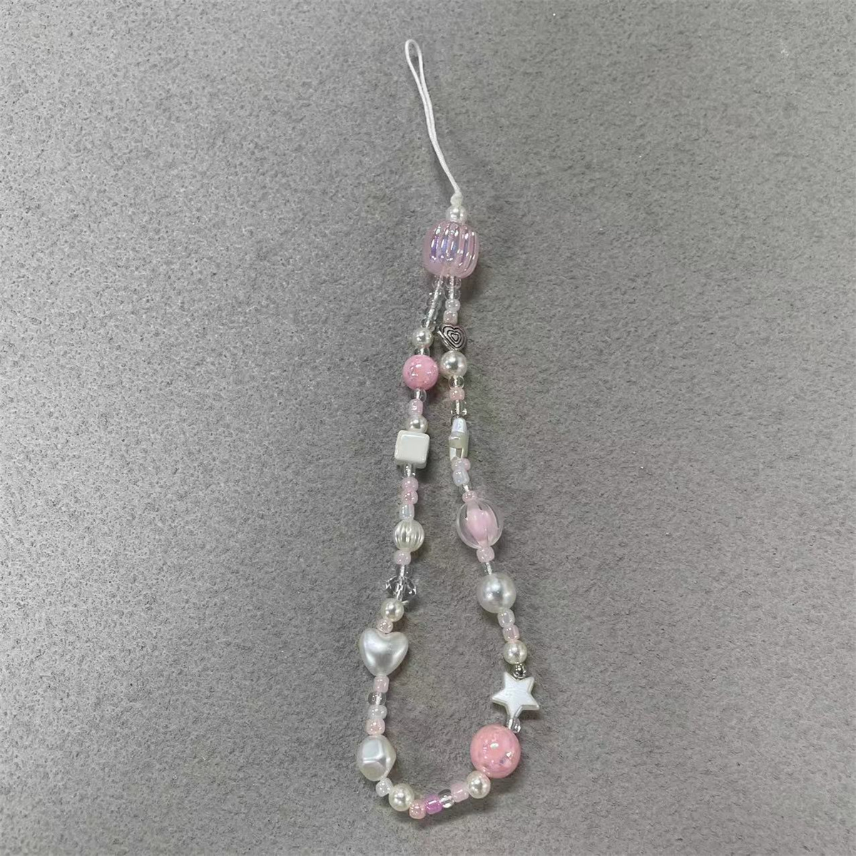 Y2K Glass Flower Bead Phone Strap Charm Chain Knot Cellphone Lanyard Keychain Woman Girl Bag Camera Pendant for Airpods Case