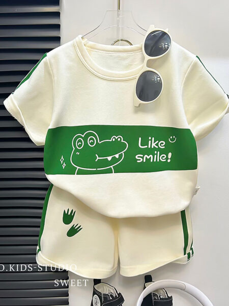 Toddler 2-5Year Kid Boys Summer Clothes Sets Fashion Bear Short Sleeve T-shirt+Shorts Sets Children Sports Suits Outfits