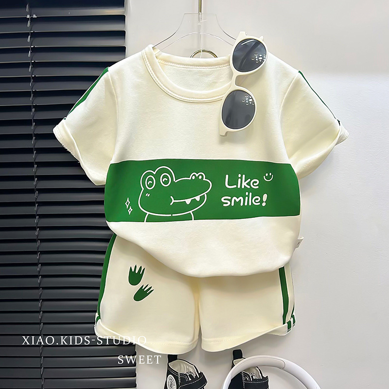 Toddler 2-5Year Kid Boys Summer Clothes Sets Fashion Bear Short Sleeve T-shirt+Shorts Sets Children Sports Suits Outfits