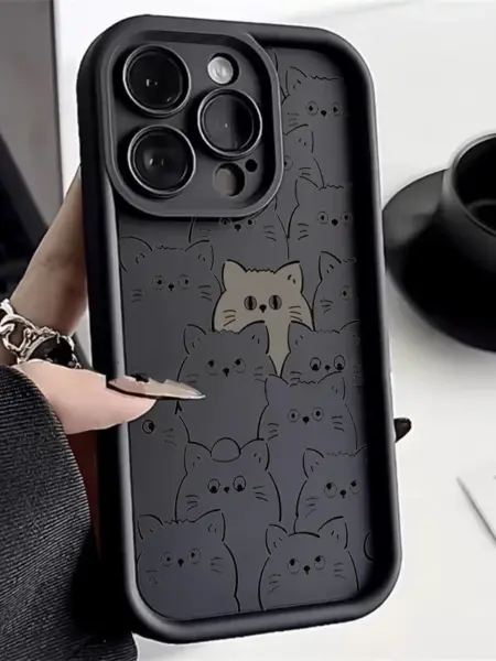 Redmi Note 13 11 10 12 Pro Plus 5G Cute Cartoon Muppet Black Cat Phone Case for Xiaomi Redmi Note 11S 12S 10S 12C 13C 4G Cover