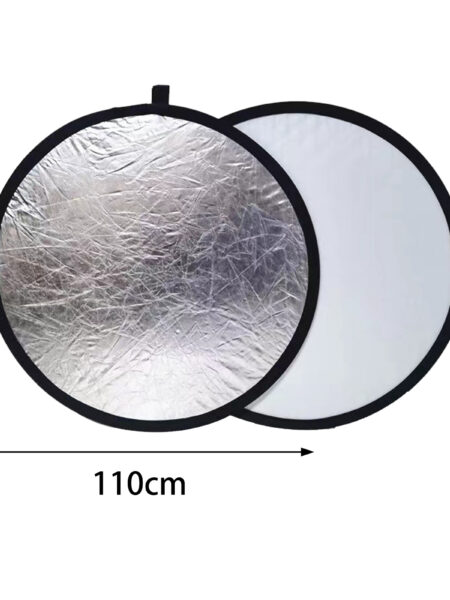 Light Reflector Two in 1 Photography Reflector Round Silver White Light Diffuser, Photography Panel for Camera Fill Light