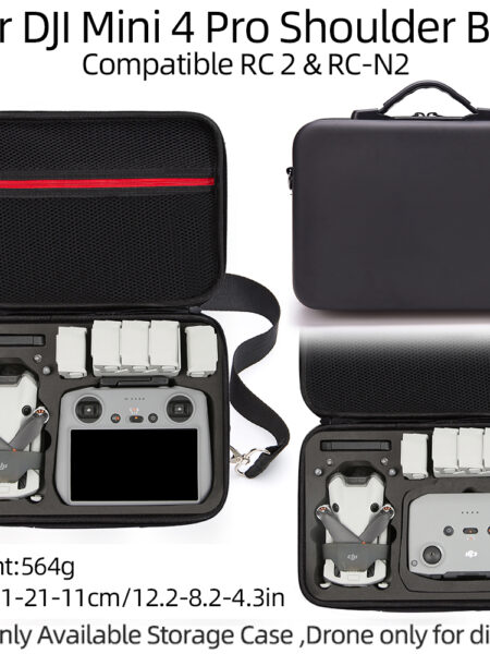 For DJI Mini4 Pro Storage Bag DJI Rc Remote Controller Portable Carrying Box Black Case Handbag Smart Controller Accessories Bag