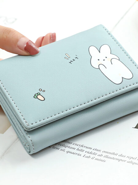 Women Short Cute Small Wallets Student Triple Fold Card Holder Girl ID Bag Card Holder Coin Purse Ladies Wallets Cartoon Bags