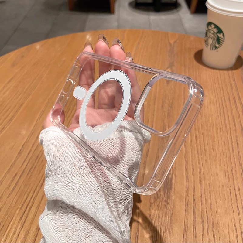 Original Magsafe Wireless Charge Magnetic Case For iPhone 13 11 12 14 15 Pro Max Mini X XR XS 7 8 Plus Acrylic Shockproof Cover