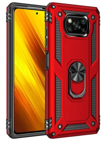 For Xiaomi Pocophone Poco X3 NFC X4 X5 Pro X3 GT Case Shockproof Armor Stand Holder Car Ring Phone Case for Poco F3 M3 M4 Pro 5G