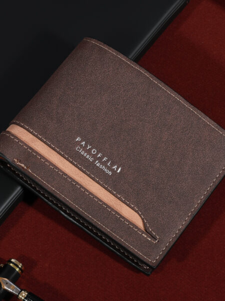 Men's Fashion Business Short Wallet With Card Slots Horizontal Soft PU Leather Wallet