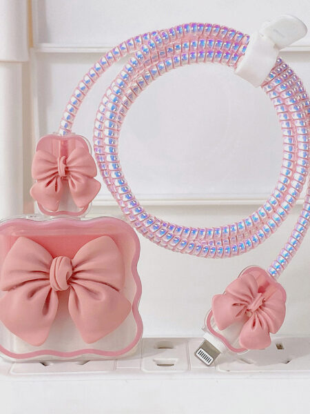 Cute Love Heart Charger Protector Cover for iPhone 15 14 13 12 11 18W 20W Silicone Anti Break Scratch Proof Charger Cover Sleeve