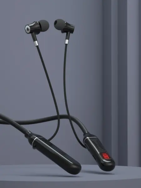 Wireless Earphones 5.3 Neckband Headphones Gaming LED Display Stereo Sports Headset Halter Waterproof Magnetic Earbuds