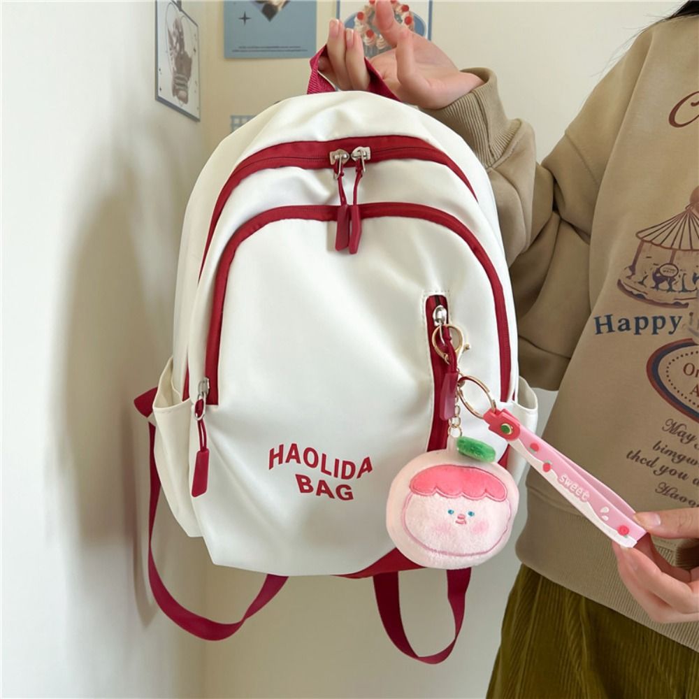 Multi Pocket Students Backpack Cool Fashion School Bag Large Capacity Simple Shoulder Bag Girls Boys
