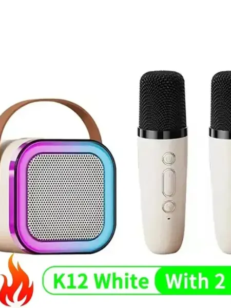 Bluetooth K12 Karaoke Machine Portable 5.3 PA Speaker System with 1-2 Wireless Microphones Home Family Singing Children's Gifts