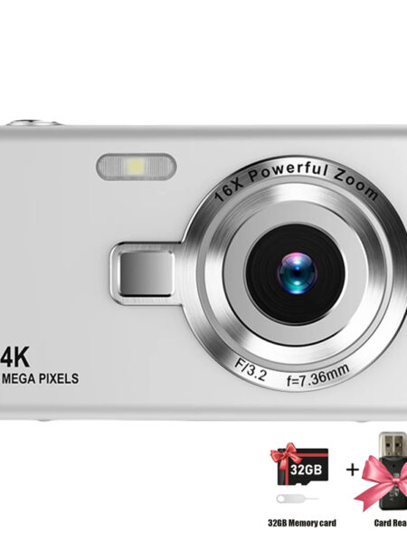 Camera 4K HD 1080P Portable Vlogging Digital Camera 96MP Autofocus Vlogging Camera 2.4 Inch IPS Screen for Kid Adult Photography