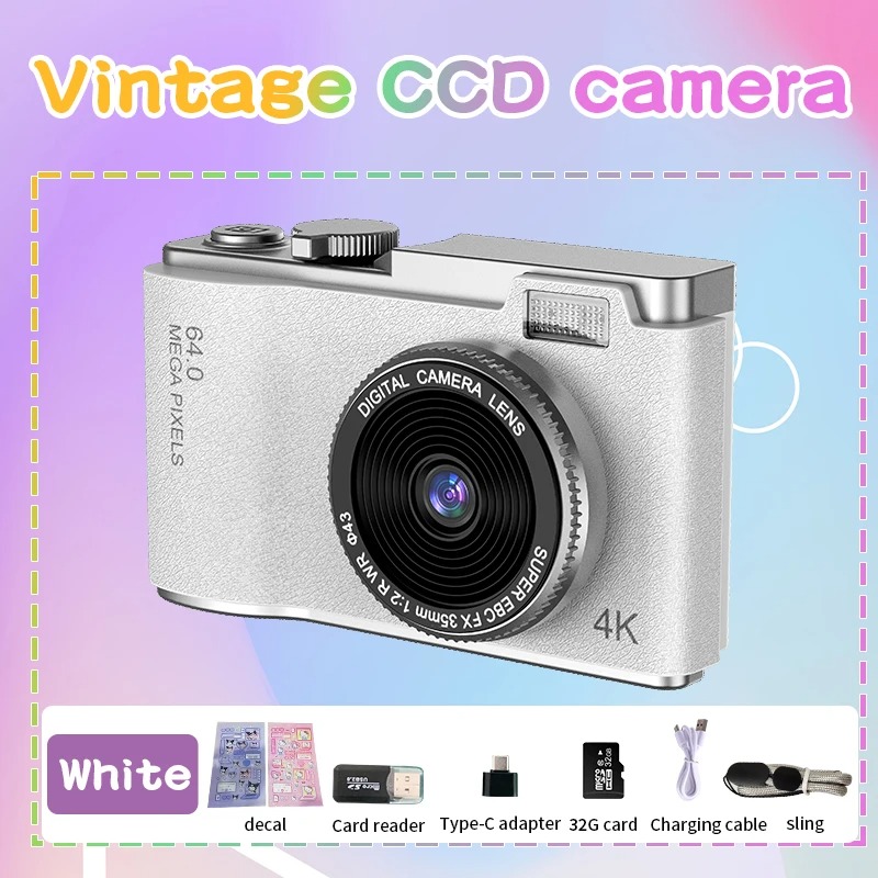 Digital Camera Children Camcorder 2.4" inches Rechargeable Autofocus Vlogging Compact Cameras For Beginner Photography Selfie