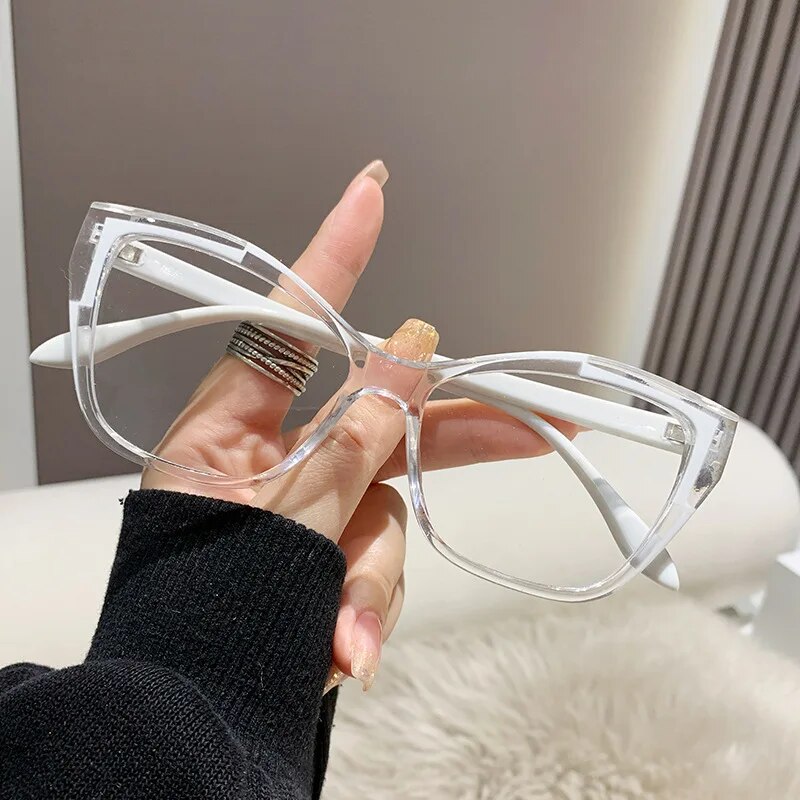 Anti Blue Light Cat Eye Glasses Blue Light Blocking Eyeglasses Frame For Men Women Optical Lens Can Replaceable Eyewear
