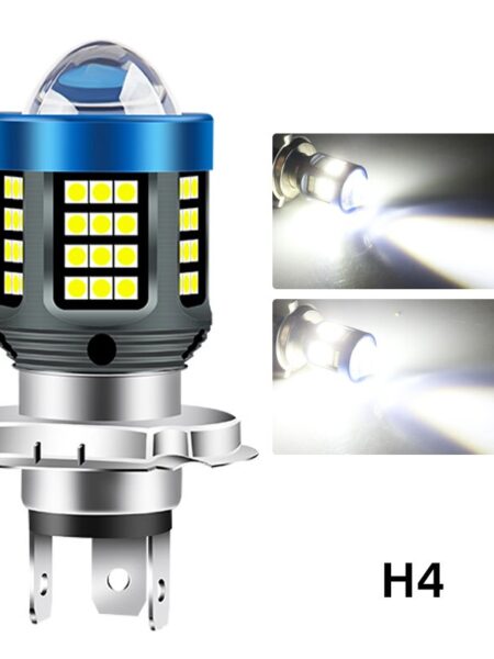 1pc H4 BA20D H6 LED Motorcycle Headlight CSP Dual Color White Yellow Hi Lo Beam Lens Fog Lamp for Motobike Scooter Running Light