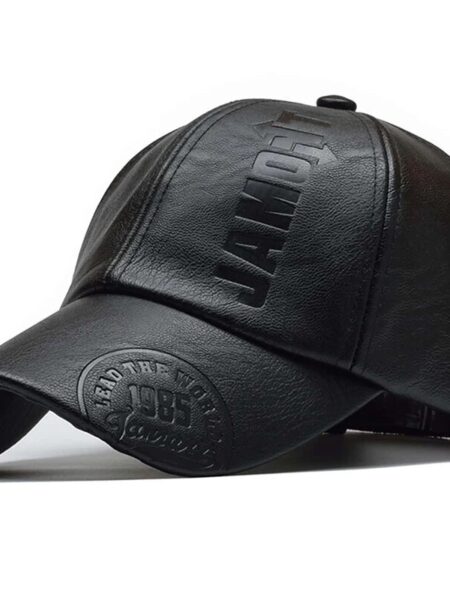 Unisex 1985 Imprinting Leather Baseball Caps Spring and Autumn Outdoor Adjustable Casual Hats Sunscreen Hat