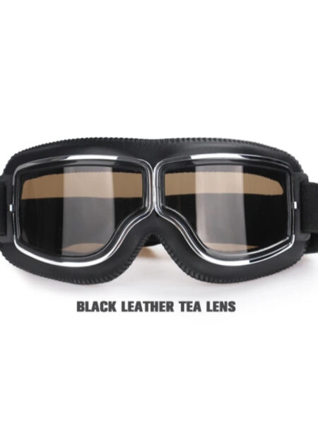 Motorcycle Glasses Windproof Motorcycle Helmet Glasses Sunglasses Retro Universal Folding Leather Retro Motorcycle Accessories