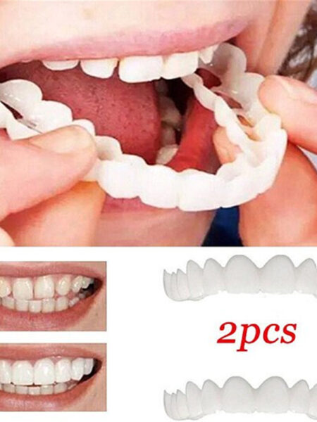 2/4/10Pcs/Set Comfort Fit  White Fake Teeth Cover Top Veneer Denture Kit suit for most person