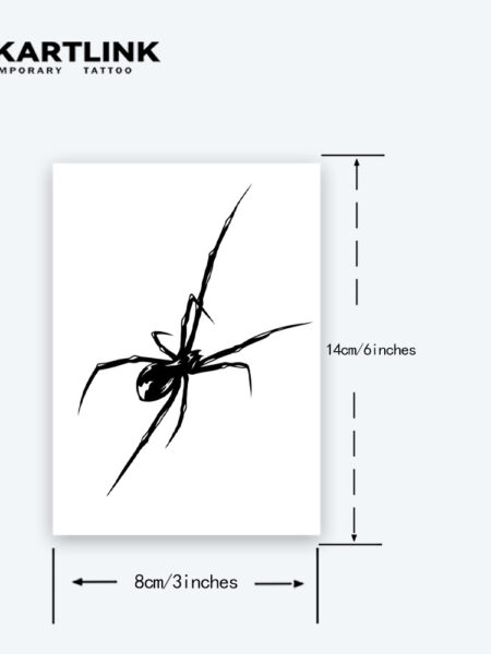 Spider temporary tattoo sticker, magic tattoo, herbal juice tattoo, lasting 1-2 weeks, realistic fake tattoo