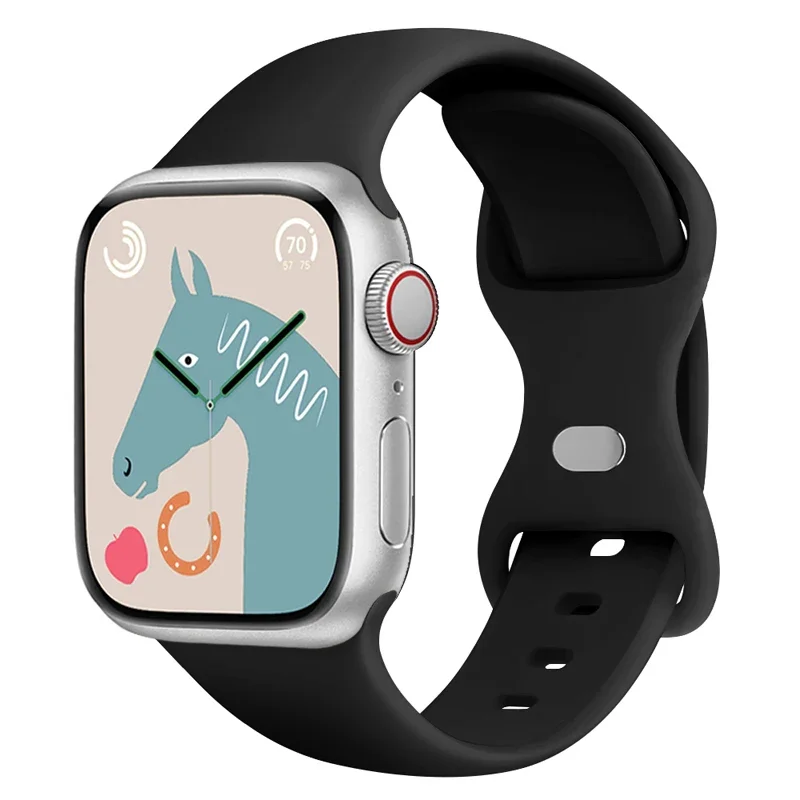 Strap For Apple Watch band 44mm 45mm 41mm 40mm 49mm 42mm Silicone Sport bracelet correa iwatch Series 8 Ultra 2 7 se 3 5 4 6