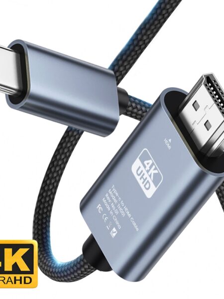 NIERBO USB C to HDMI Cable 4K@30Hz 6.6 FT Ultra High Definition USB Type C HDMI Converter for Home Office