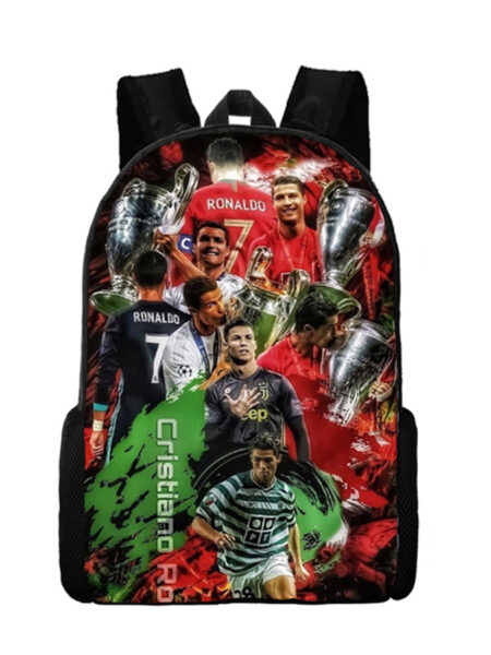 Ronaldo Wallpaper Cr7 Backpack Boys and Girls School Bag Children's School Bag Cartoon Children's Backpack Pen Bag Birthday Gift